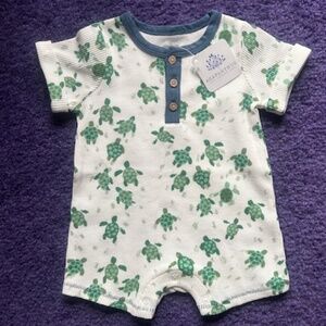 Mud Pie baby turtle Romper - 3-6 months -NWT